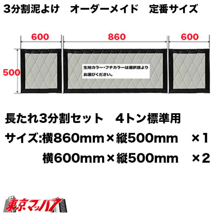 楽天市場】SHM-MF-4ts 泥除け 超厚 長たれ3分割セット 4トン標準用 