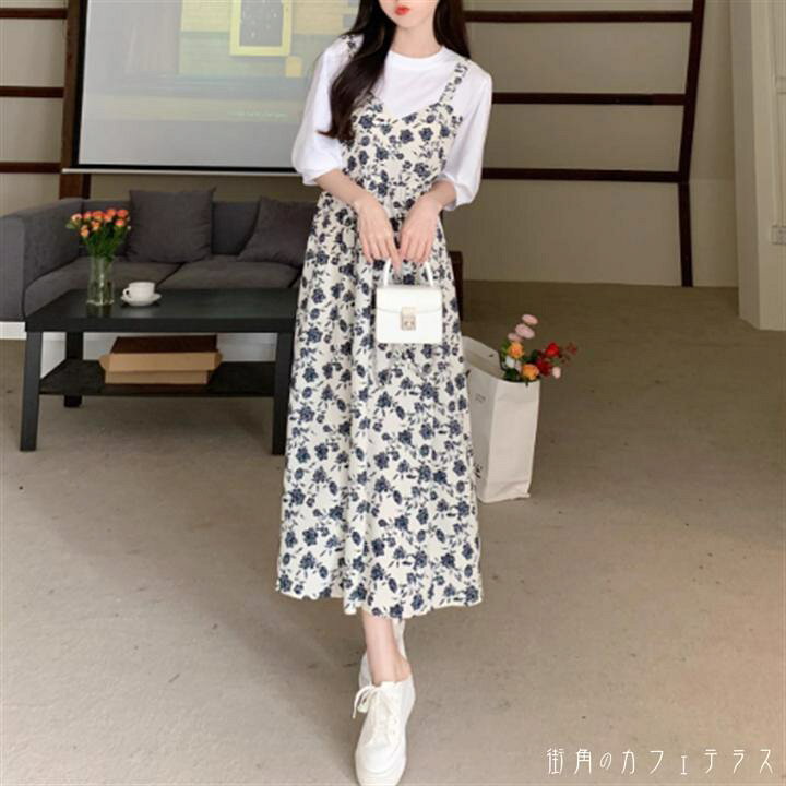 楽天市場】ワンピース ロングワンピ 2色 ロング マキシ 袖あり 半袖 U 