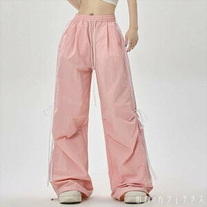 ボトム パンツ 5色 ロング Aライン フレア 紐 薄手生地 ストライプ柄 春 レディース 女性用 ママ 30代 40代 部屋着 普段使い お出かけ 運動 ヨガ 部活 トレーニング ジム ジョギング ランニング