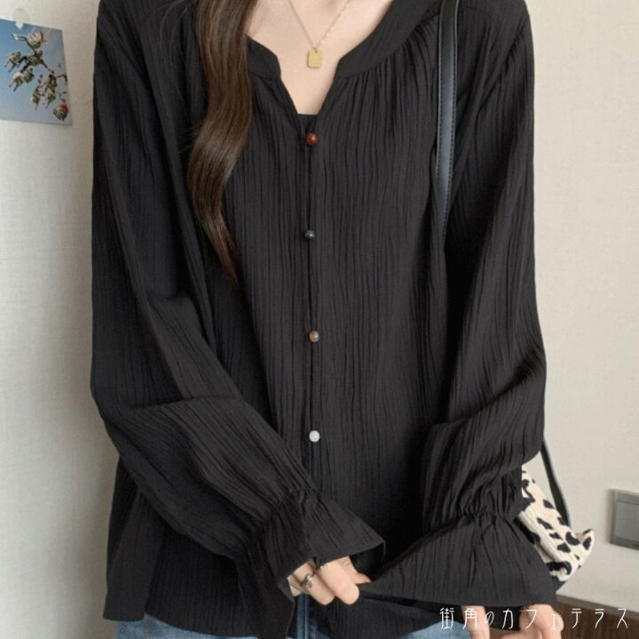 楽天市場】ブラウス 2色 トップス ロング丈 ゆる 長袖 フレア袖 フレア 