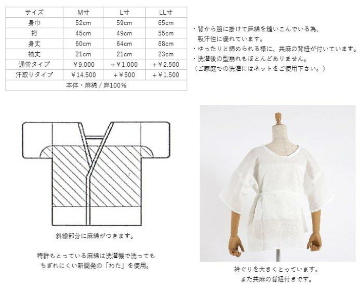 楽天市場】＼2点で3％OFFクーポン／[ 麻わた入り ] 汗取り 肌 