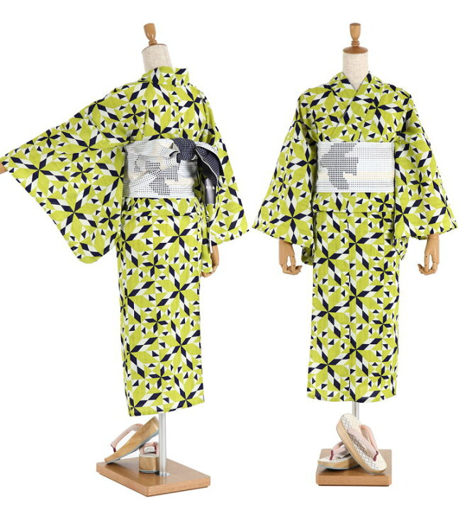 楽天市場】＼2点で3％OFFクーポン／[ 洗える 浴衣 ] 寄木細工（キイロ 