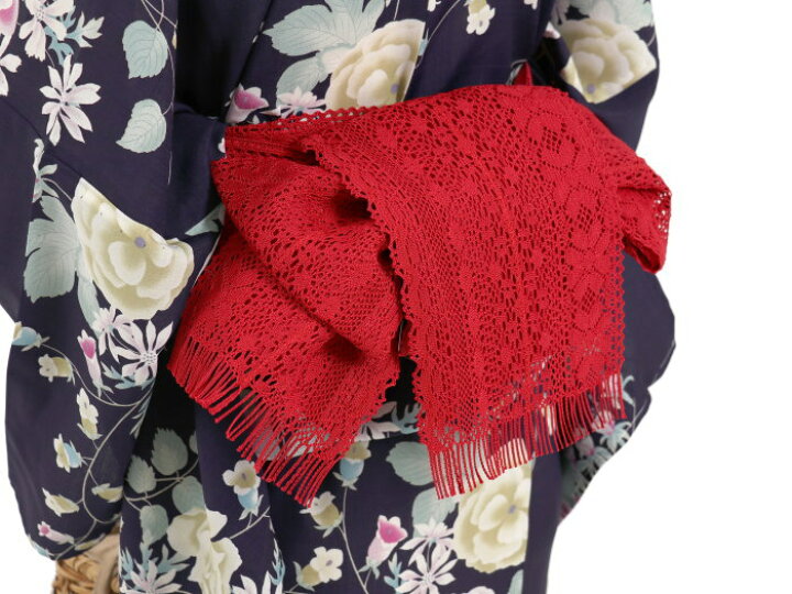 楽天市場】[ 洗える 浴衣 ] バラと芙蓉（濃コン/108-337-029-79  