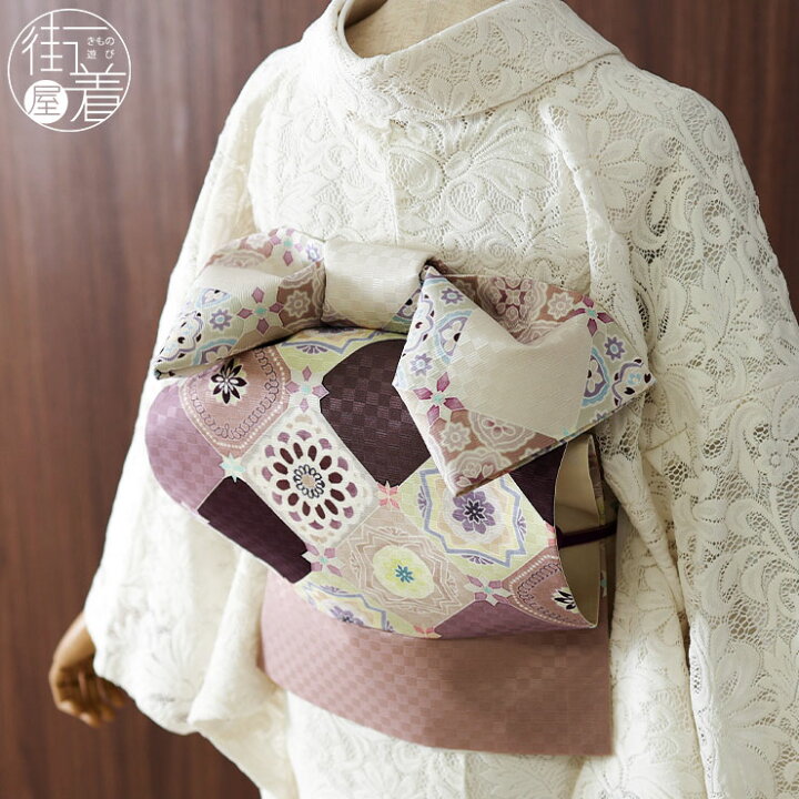 楽天市場】[正絹 名古屋帯] 召しませ花 一重太鼓 京袋帯 マジョリカ 