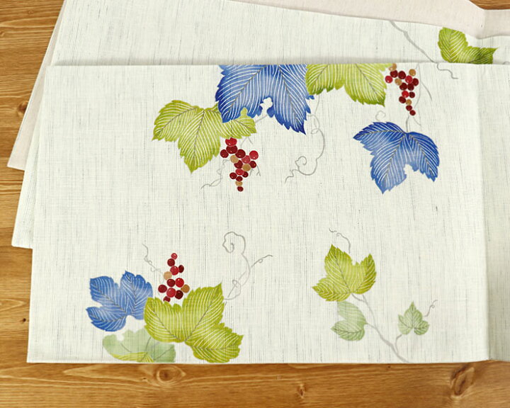 楽天市場】＼2点で3％OFFクーポン／[夏帯] 夏名古屋帯 葡萄 (麻/青/緑  