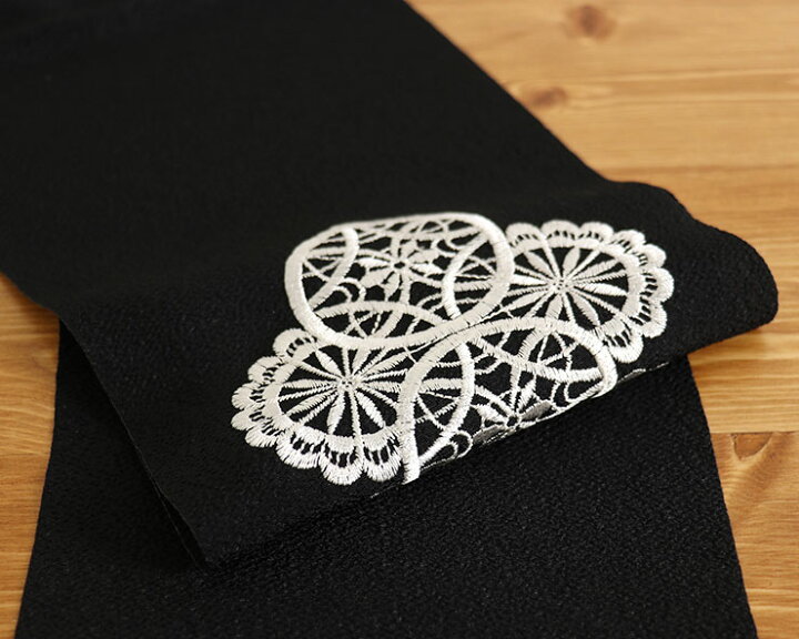 楽天市場】[繊細なレース] 刺繍半衿 サークルレース 小 (黒) 刺繍 丸 