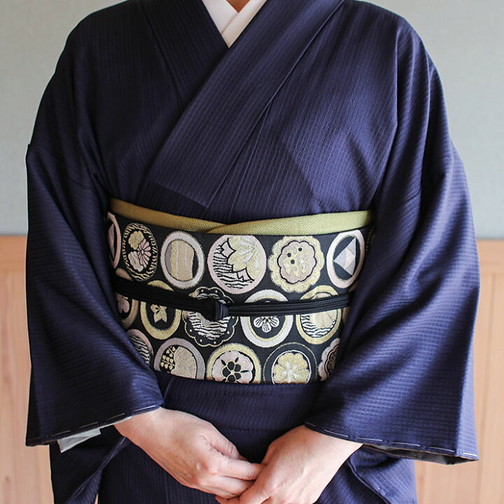 楽天市場】[ 東レシルック 糸使用] 洗える 袋帯 織・紋並べ（黒）花  