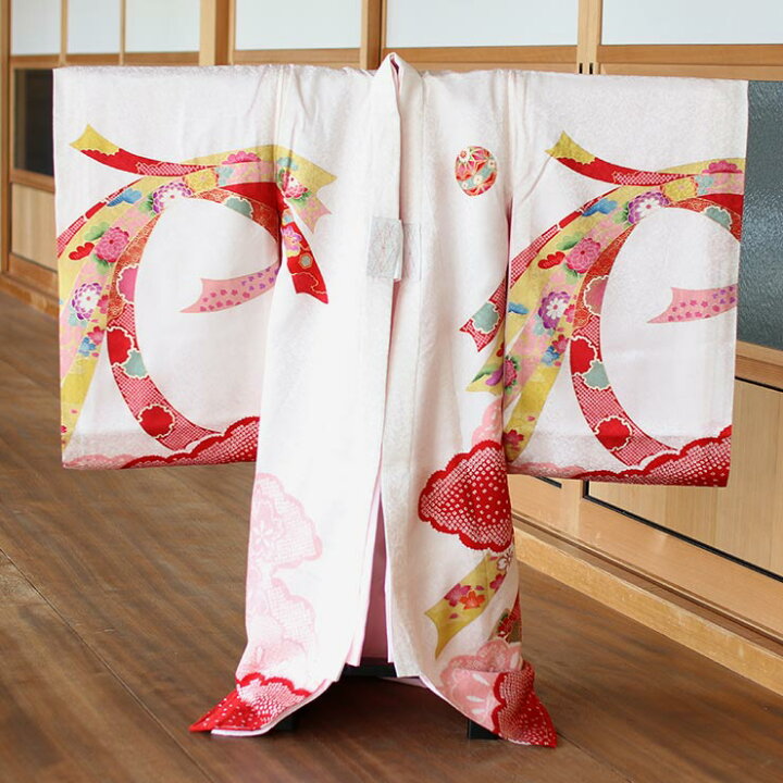 楽天市場】お宮参り 女の子 初着 産着 束ね熨斗に鞠 白×赤 正絹 一つ身 