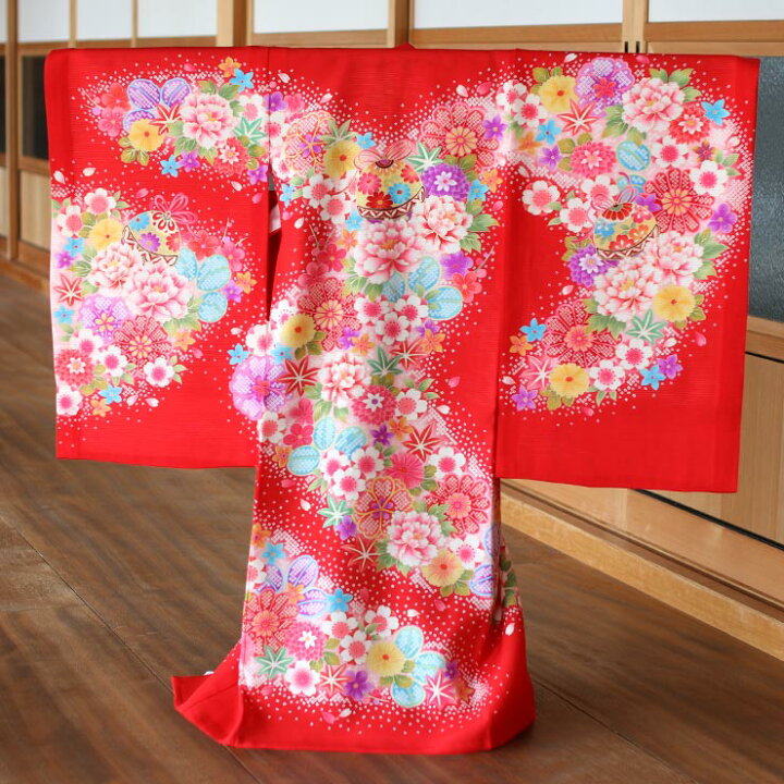 楽天市場】[ 夏用 絽 ] お宮参り 女の子 初着 産着 鈴に花尽くし 赤 