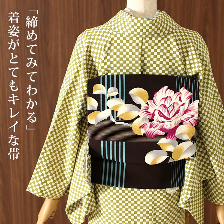 楽天市場】[ 2way ] 染なごや帯 名古屋帯 バラと七宝（濃茶/29 