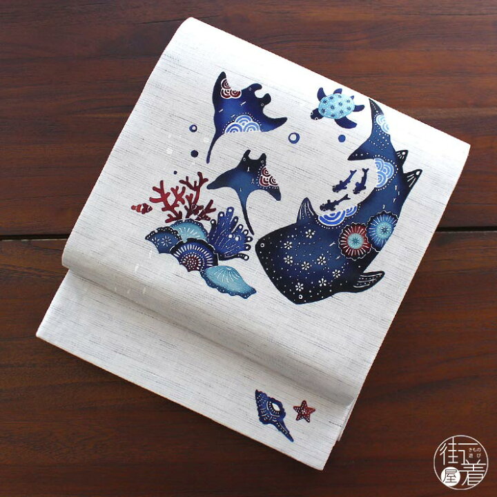 夏帯 名古屋帯 アンティーク帯 南蛮船 夏帯　名古屋帯