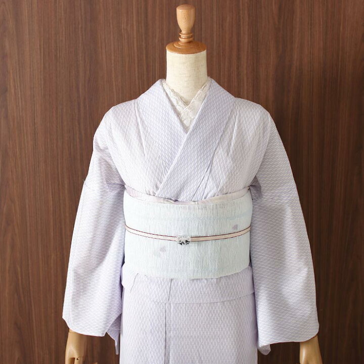 楽天市場】[ 夏きもの ] 洗える 夏着物 絽 江戸小紋 立涌 白藤色 M L 