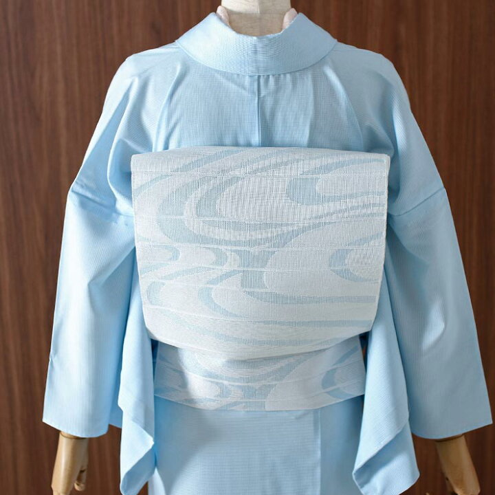 楽天市場】[ 夏きもの ] 洗える 夏着物 絽 江戸小紋 毛万筋 空色 M L 