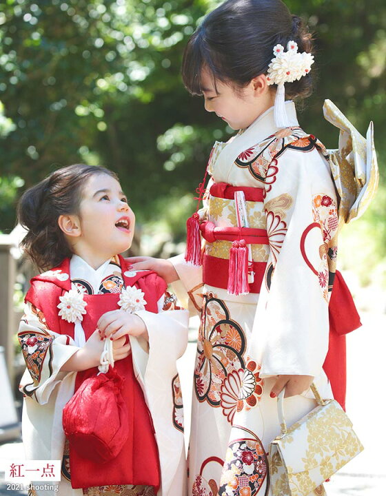 楽天市場】正絹 七五三 7歳 着物セット 女の子 橘梅 オフホワイト SP32 