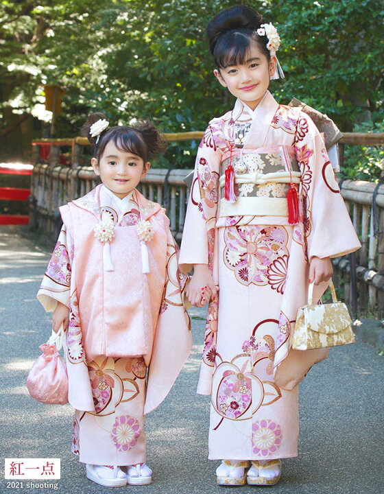 楽天市場】正絹 七五三 7歳 着物セット 女の子 橘梅 薄桃 ピンク SP33 