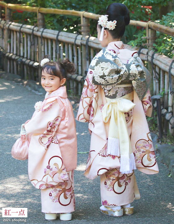楽天市場】正絹 七五三 7歳 着物セット 女の子 橘梅 薄桃 ピンク SP33 