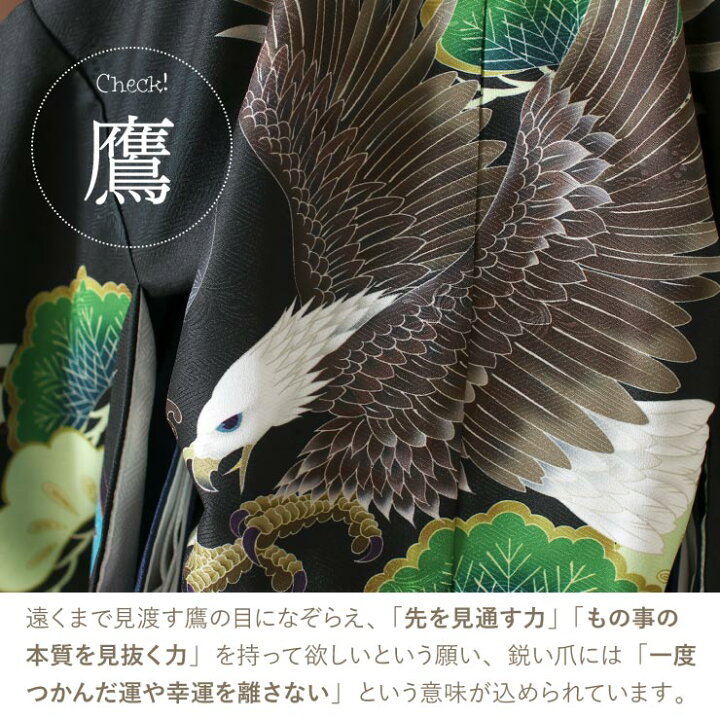 楽天市場 おすすめ 七五三 男の子 絵羽 羽織袴セット 鷹 松葉 羽織 黒 着物 紺 袴 グレー 5歳 衣装 753 フルセット 絵羽羽織 絵羽織 着物セット 七三五セット 男児 男子 子供用 キッズ こども アンサンブル 浴衣