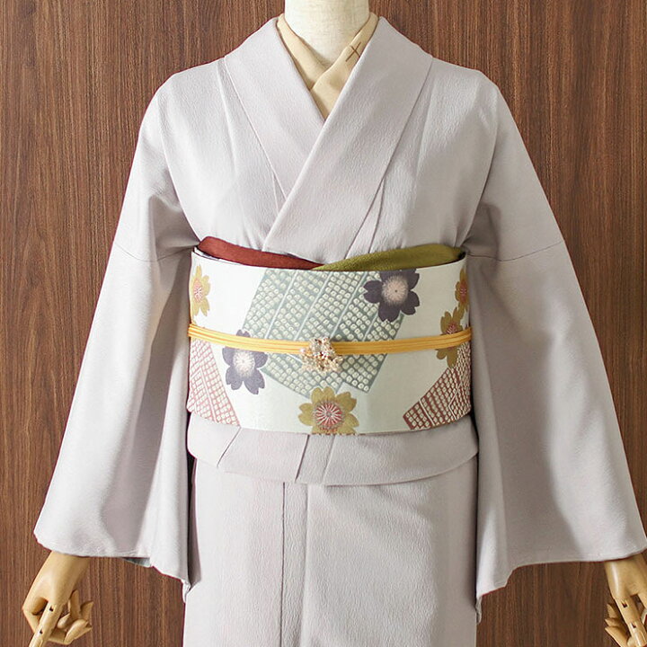 楽天市場】[ 洗える 半巾帯 ] 細帯 織 源氏香に桜 オフホワイト 東レ