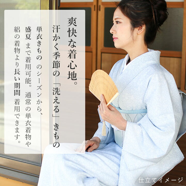 楽天市場】＼2点で3％OFFクーポン／洗える着物 [東レセオα] 蝋纈 