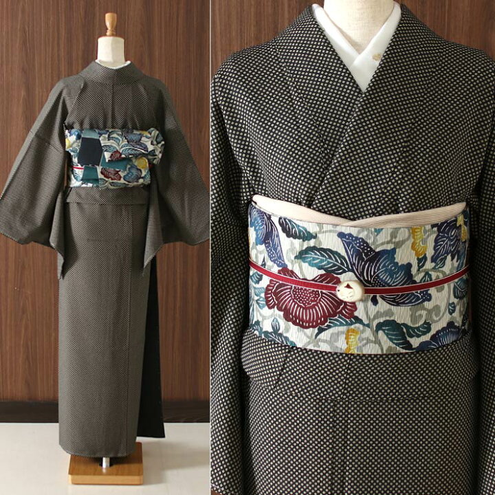 楽天市場】＼2点で3％OFFクーポン／細帯 半巾帯 紬風 凛花（グレー/MH  