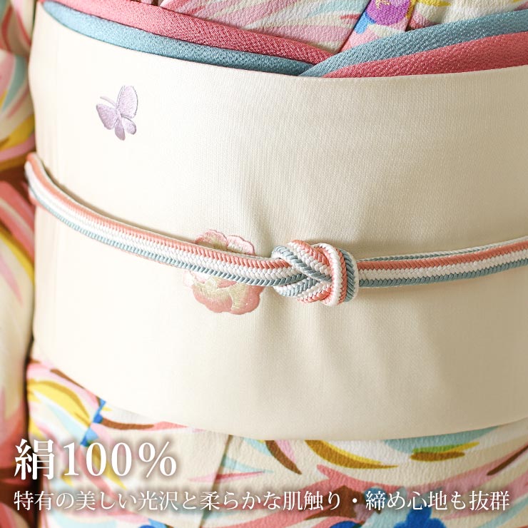 楽天市場】［ 正絹 ］京袋帯 バラ 刺繍 オフシロ（334-B）帯単品 京袋