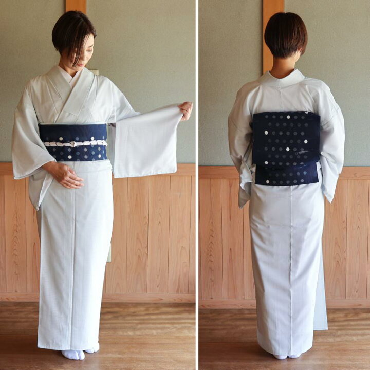 楽天市場】再入荷！[ 夏きもの ] 洗える 夏着物 絽 色無地 白藍色 M L 