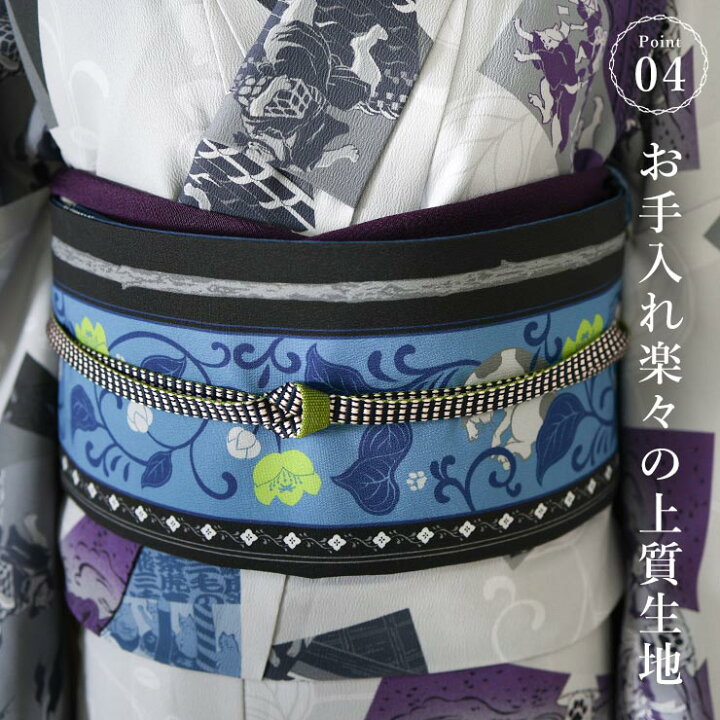 楽天市場】[ 日本製 猫柄 リバーシブル 名古屋帯 ] 撫松庵 一重太鼓  