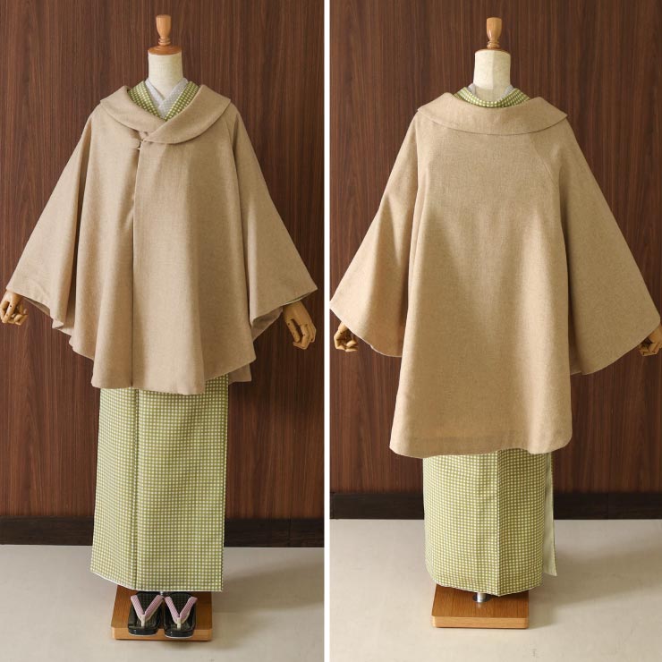 楽天市場】[日本製] 和装 ケープ ウール コート 着物 ロールカラー 