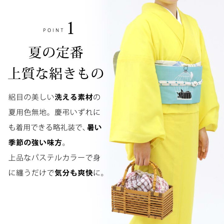 楽天市場】＼2点で3％OFFクーポン／[ 夏きもの ] 洗える 夏着物 絽 色 