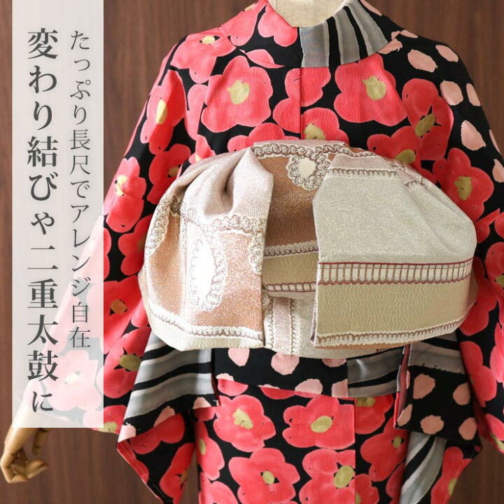 楽天市場】[ 振袖 帯 ] 成人式 袋帯 ドットリボン縞（ピンク）お仕立て  