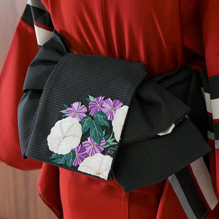 楽天市場】＼2点で3％OFFクーポン／[華やかな刺繍！] 絽 細帯 半巾帯 