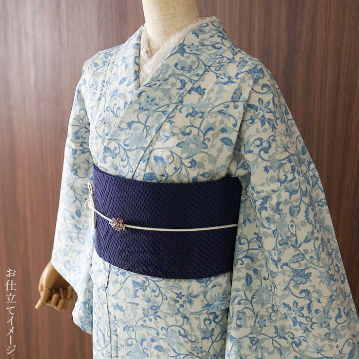 楽天市場】[セオα] 浴衣 反物 枝垂れつる花 (オフホワイト×水色 