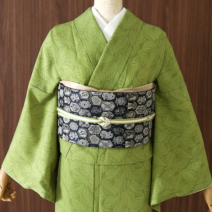 楽天市場】＼2点で3％OFFクーポン／[洗える 着物] 小紋 着物 袷 葉模様 