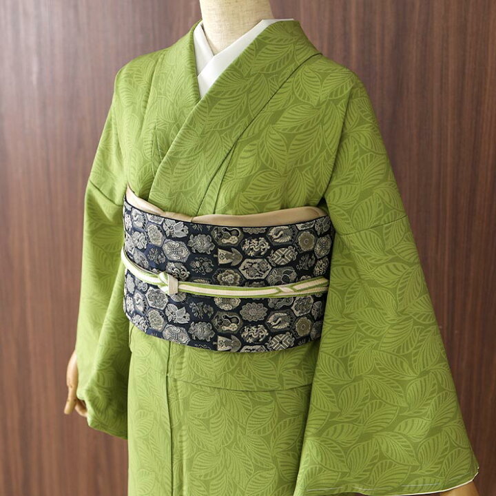 楽天市場】＼2点で3％OFFクーポン／[洗える 着物] 小紋 着物 袷 葉模様 