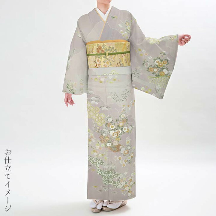 楽天市場】[仮絵羽仕立て訪問着] オーダー 訪問着 琳派調 花筏道長紋様  