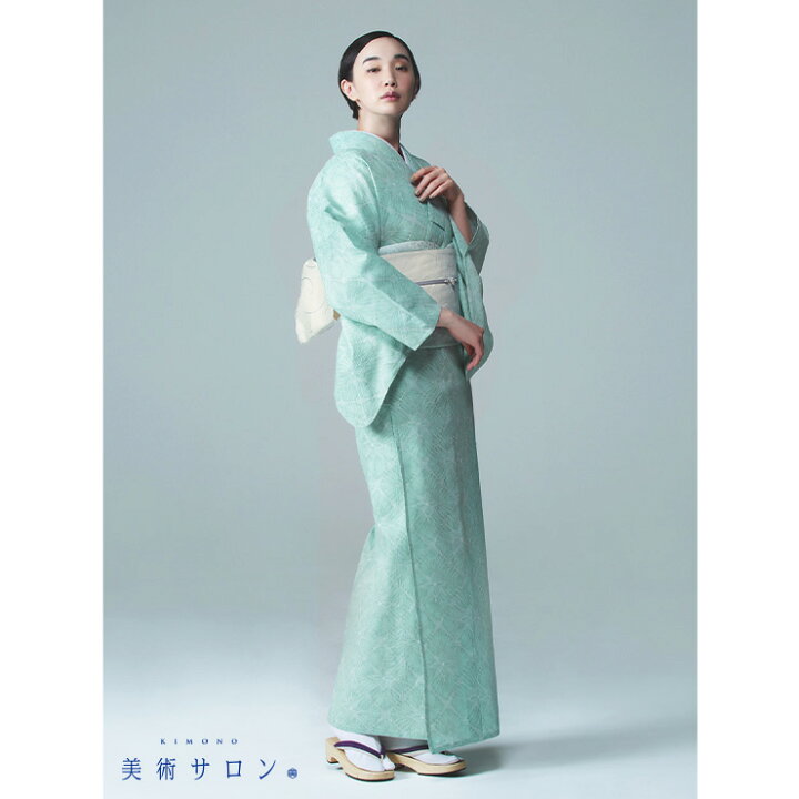 楽天市場】[ 美術サロン ] 浴衣 菱花 (ミント) 近江ちぢみ 知多木綿 麻  