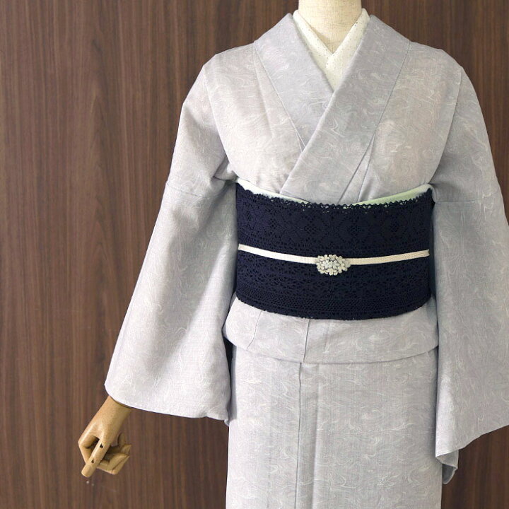 楽天市場】[洗える 夏着物] 着物 単衣 墨流し(白鼠) グレー 洗える着物 