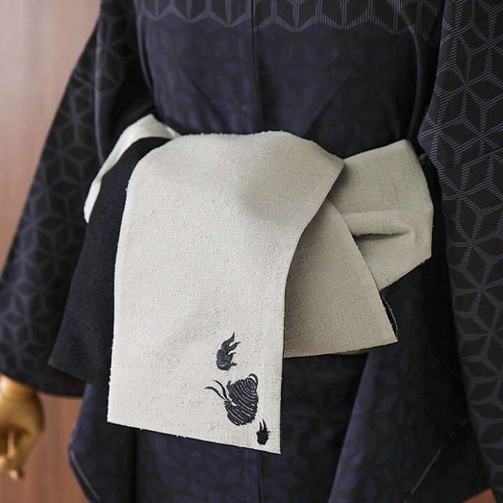 楽天市場】＼2点で3％OFFクーポン／[撫松庵] 半幅帯 細帯 妖怪円陣刺繍 