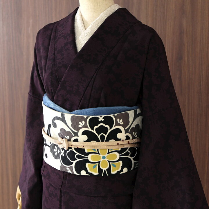 楽天市場】[洗える 着物] 小紋 着物 袷 華唐草 ボルドー 赤茶 JMA-43 