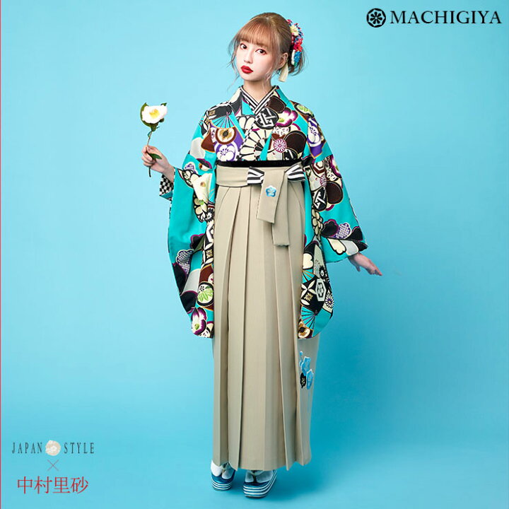 楽天市場 レンタル 大学 卒業式 袴セット 女 女性 青 灰色 ｍ ｌ サイズ モダン レトロ 梅 Japan Style 中村里砂 袴 フルセット 着物 ターコイズ 黒 和服 卒業 服装 先生 教員 保護者 母 大人 入学式 往復送料無料
