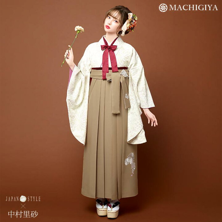 楽天市場 レンタル 大学 卒業式 袴セット 女 女性 アイボリー ベージュ ｍ ｌ サイズ モダン レトロ Japan Style 中村里砂 袴 フルセット 着物 古典 フラワー 更紗 菊 上品 和服 卒業 服装 先生 教員 保護者 母 大人