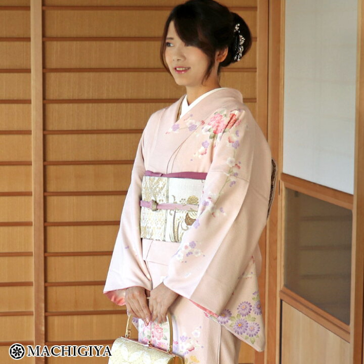 楽天市場 レンタル 4泊5日 訪問着 19点フルコーディネートレンタルセット ピンク 半月ぼかしに四季草花 紅梅 本加賀友禅調 結納 七五三 卒業式 卒園式 礼装着物 礼装用 往復送料無料 貸衣裳 着物レンタル 訪問着レンタル フルセット まちぎや きものレンタル