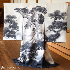 ＼2点で3％OFFクーポン／【レンタル】お宮参り 男の子 初着レンタル 鷹 富士 松 薄ベージュ 水墨 産着 一つ身 祝着 お初着 初宮 氏子入り 百日 掛け着 のしめ 赤ちゃん ベビー 新生児 豪華 貸衣裳 白 オフホワイト クリーム 茶色 着物レンタル きものレンタル (fu309s)