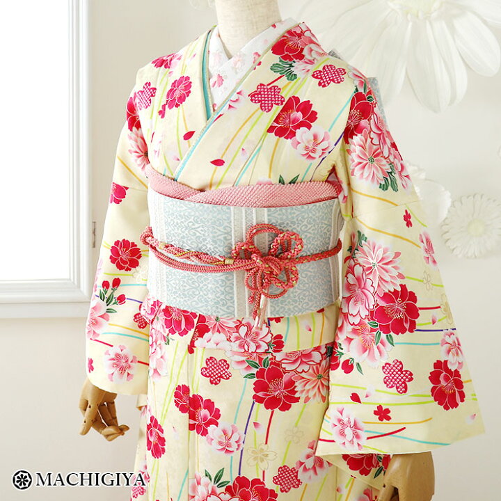 楽天市場】【レンタル】4泊5日 振袖 フルセット 桜に花薬玉 (クリーム 