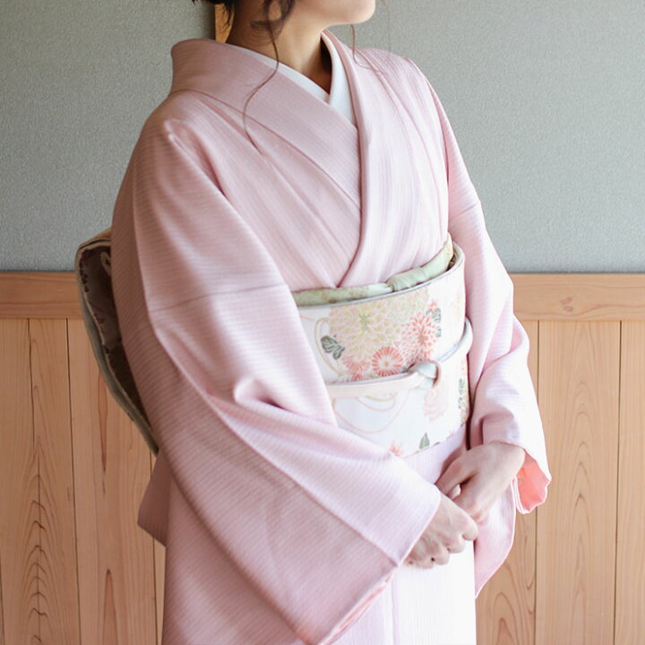 楽天市場】洗える 色無地 単衣 仕立て上がり 日本製 東レ（さくら色  