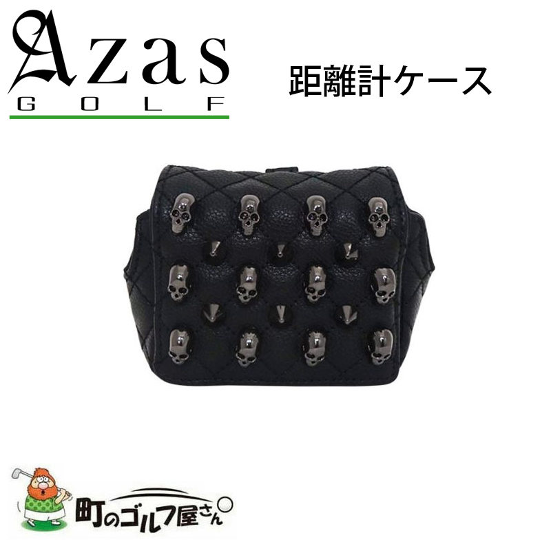 スタッズが特徴的でおしゃれな距離計ケース アザスゴルフ 有名な RFB-Sk01B セルモ 距離計ケース 海外 黒×黒 スカル スタッズ black Skull Golf Azas Rangefinder Selmo case ドクロ