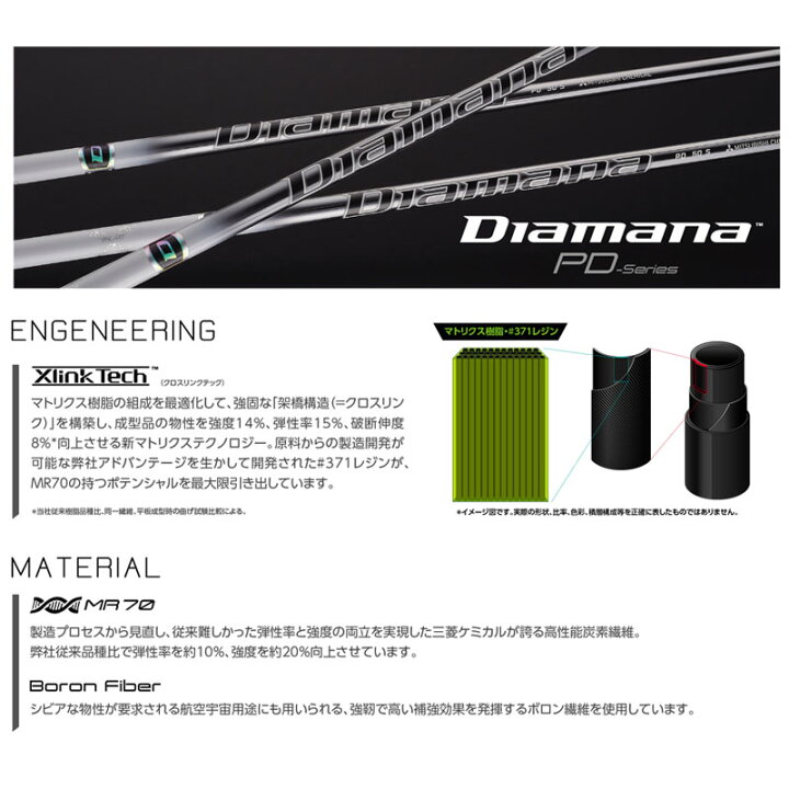 楽天市場】三菱ケミカル ディアマナ PD 70 ウッド用カーボンシャフト 