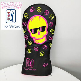数量限定 SWAG GOLF × TPCラスベガスゴルフコース 公式ロゴ入り ヘッドカバー ドライバー用 ネオンカラー スカルデザイン 海外名門コース Las Vegas