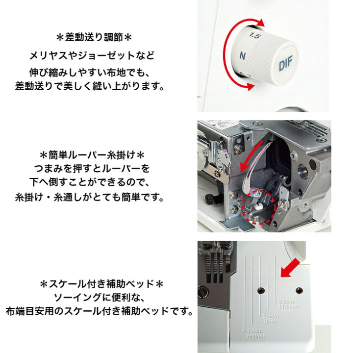 楽天市場】JUKI ミシン MCS-1500N カバーステッチチェーンステッチ 5年 