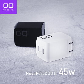【お買い物マラソン】CIO NovaPort DUO2 45W USB-C 2ポート PD 急速充電器 [世界最小級 NovaIntelligence NovaEngine搭載] ACアダプター type-c iPhone 15 Android Galaxy Macbook iPad向け ノートPC